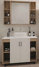 Grossman Мебель для ванной Флай 100 GR-3013 дуб сонома/белая – фотография-1